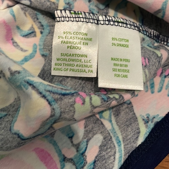 Lilly Pulitzer Aleah Long Seeved Top in High Tide Navy She's Got Sol M&L NWT - Picture 8 of 9